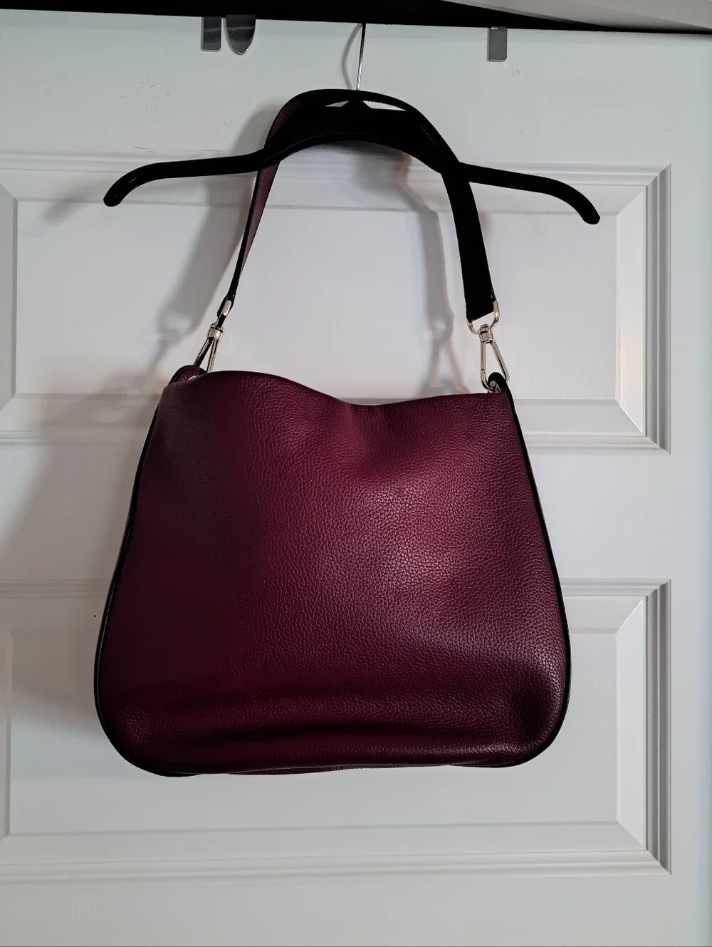 kate spade Deep Plum Pebbled Leather Hobo Bag with Gold Hardware